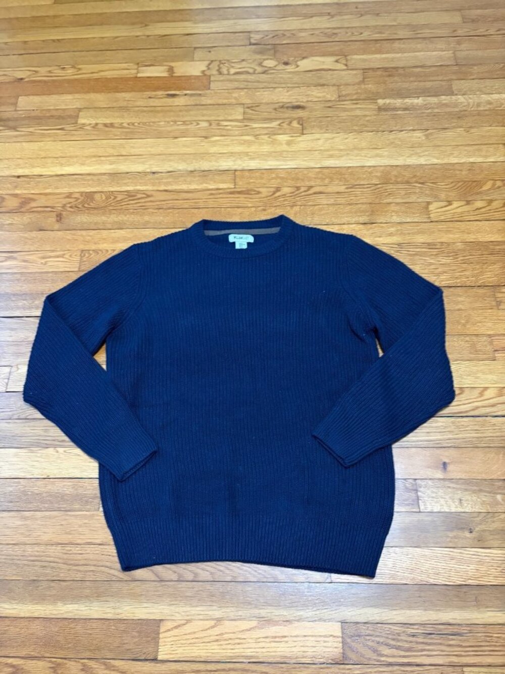 William Rast Mens Sweater Sz XL Navy Blue Cotton Acrylic Knit Crew Neck Pullover